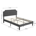 VECELO Upholstered Platform Bed Frame with Adjustable Headboard
