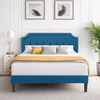 VECELO Upholstered Platform Bed Frame with Adjustable Headboard