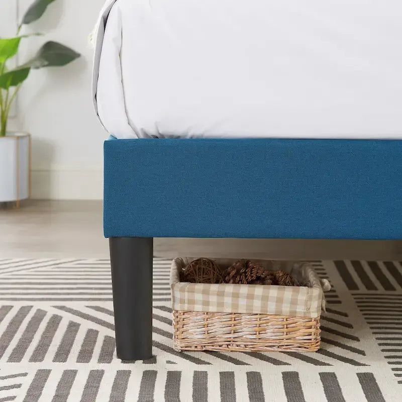 VECELO Upholstered Platform Bed Frame with Adjustable Headboard