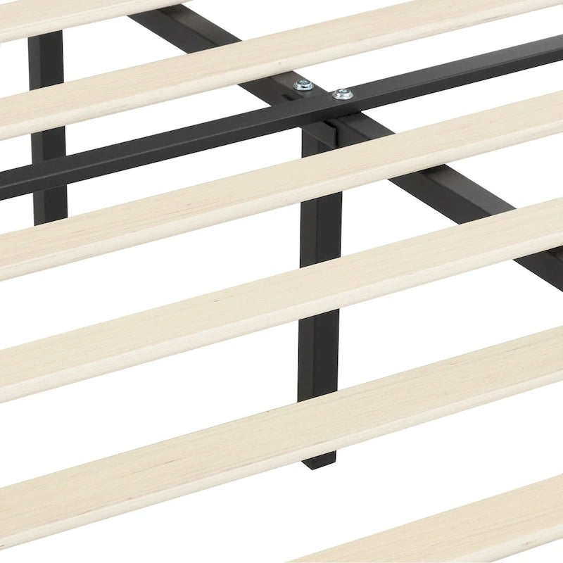 VECELO Upholstered Platform Bed Frame with Adjustable Headboard