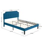 VECELO Upholstered Platform Bed Frame with Adjustable Headboard