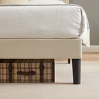 VECELO Tufted Upholstered Platform Bed Frame with Adjustable Headboard,Beige-Just have Full Size Bed