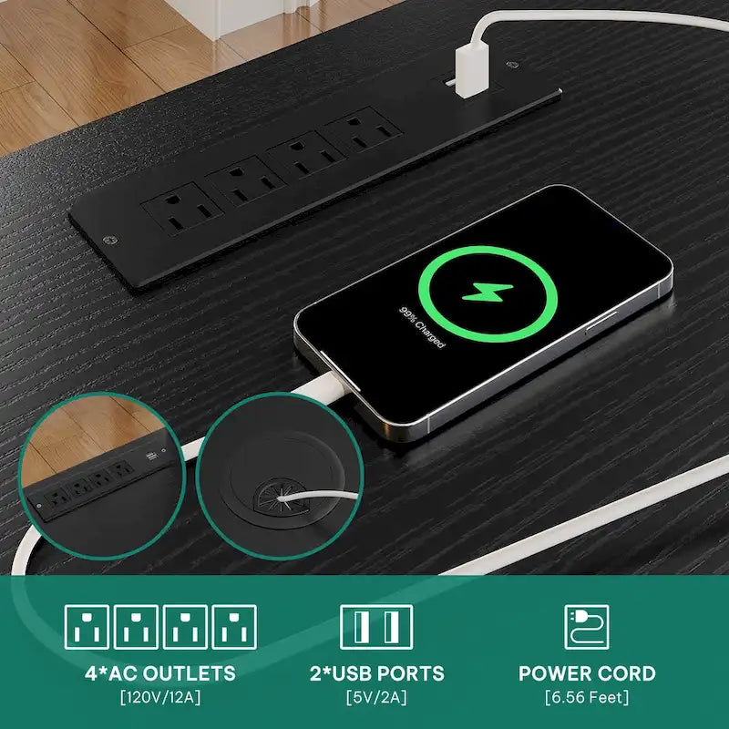 Moasis Farmhouse Office Desk Corner Computer Desk with Hutch and Drawers