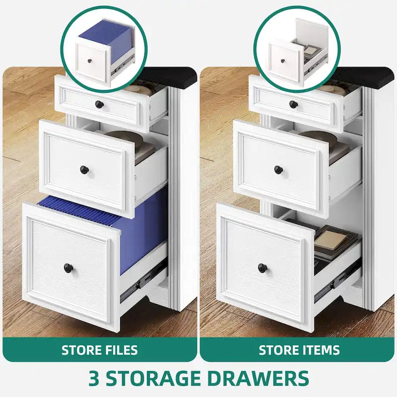 Moasis Farmhouse Office Desk Corner Computer Desk with Hutch and Drawers