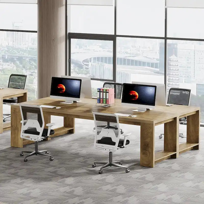 2 Person Desk, 86  Extra Long Desk, Double Computer Desk Workstation