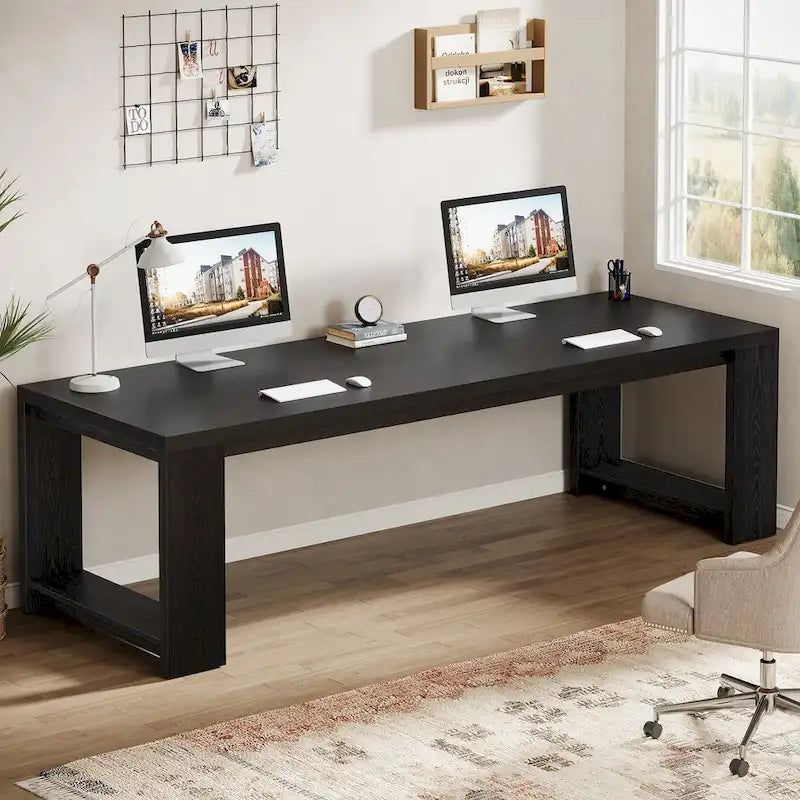 2 Person Desk, 86  Extra Long Desk, Double Computer Desk Workstation