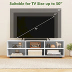 Gymax TV Cabinet for 50-Inch TV 42  TV Stand w/ 3 Adjustable Shelves