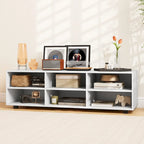 Gymax TV Cabinet for 50-Inch TV 42  TV Stand w/ 3 Adjustable Shelves