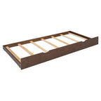 Queen Size Bed Frame with Twin XL Size Trundle and 2 Big Drawers, Wooden Platform Bed with Headboard and Slats Support