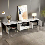 Modern TV Stand with 2 Cabinets& Open Compartments, Television Console for Living Room, Bedroom