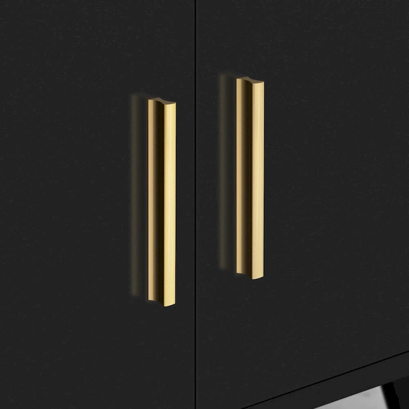 Modern TV Stand with 2 Cabinets& Open Compartments, Television Console for Living Room, Bedroom