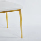 1+4, 5pieces dining set, Table metal leg Mid-century Dining Table for 4-6 people With Glass Table Top, Pedestal Dining Table