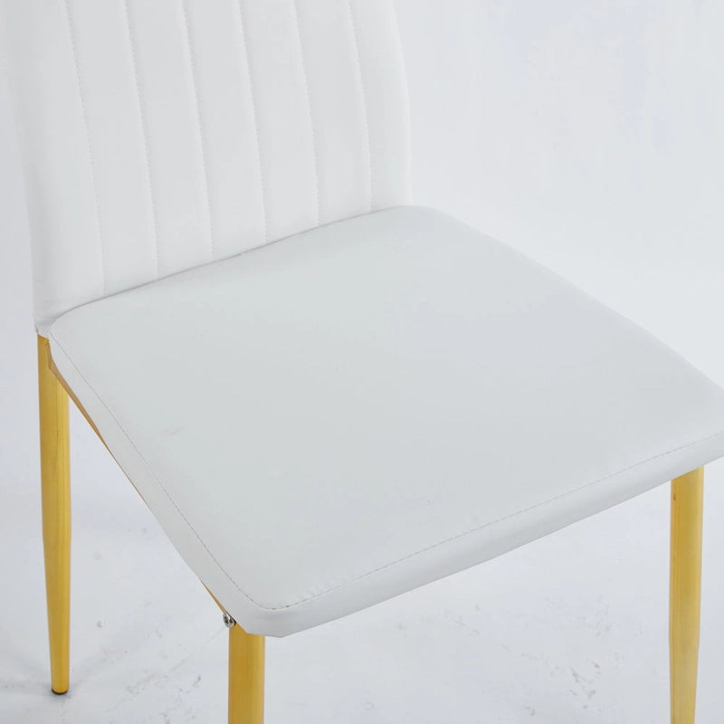 1+4, 5pieces dining set, Table metal leg Mid-century Dining Table for 4-6 people With Glass Table Top, Pedestal Dining Table