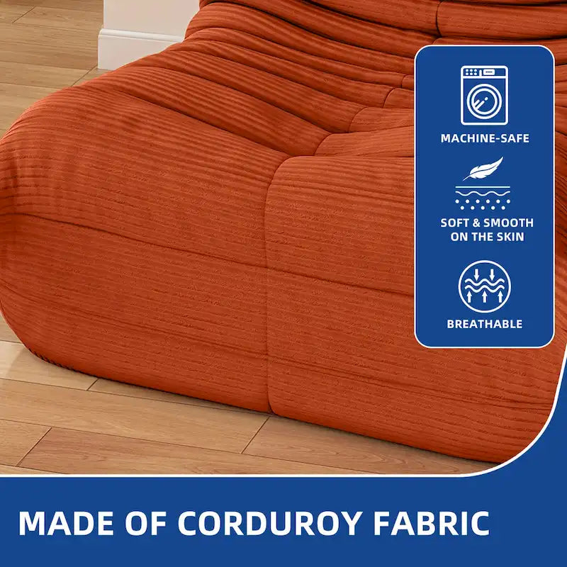 Moasis Bean Bag Chairs Single Sofa with Memory Foam,Lazy Floor Sofa for Adults & Kids