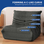 Moasis Bean Bag Chairs Single Sofa with Memory Foam,Lazy Floor Sofa for Adults & Kids