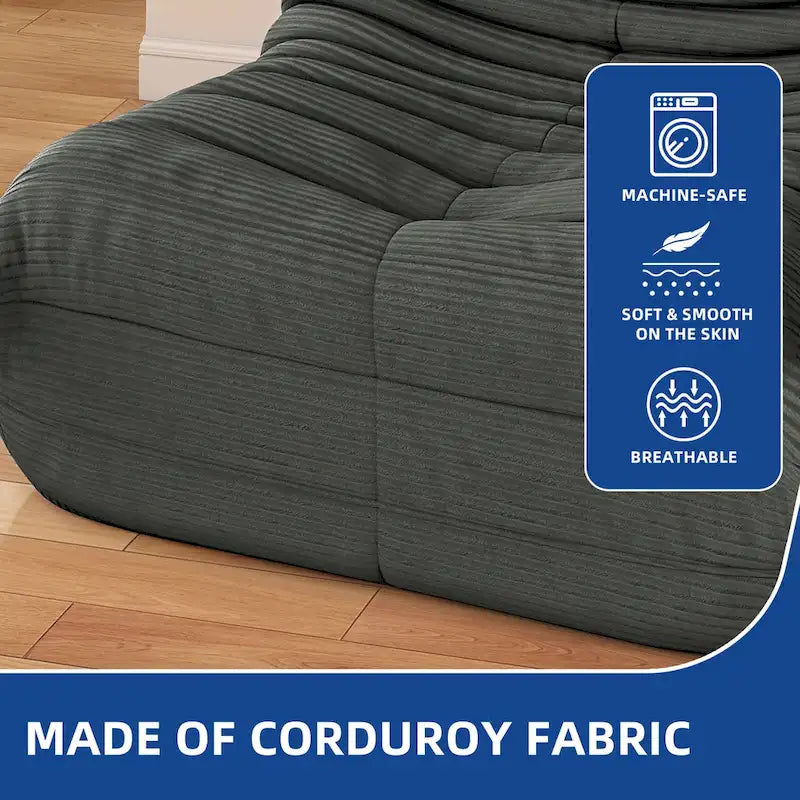 Moasis Bean Bag Chairs Single Sofa with Memory Foam,Lazy Floor Sofa for Adults & Kids