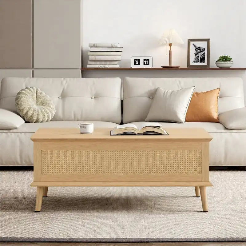 Chelsea Square Teagan Rattan Lift-Top Coffee Table with Storage - 42  x 17