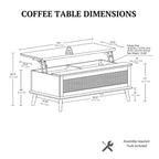 Chelsea Square Teagan Rattan Lift-Top Coffee Table with Storage - 42  x 17