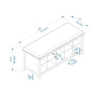 Upholstered Bench with Ten Storage Cubes - 45  - Brown