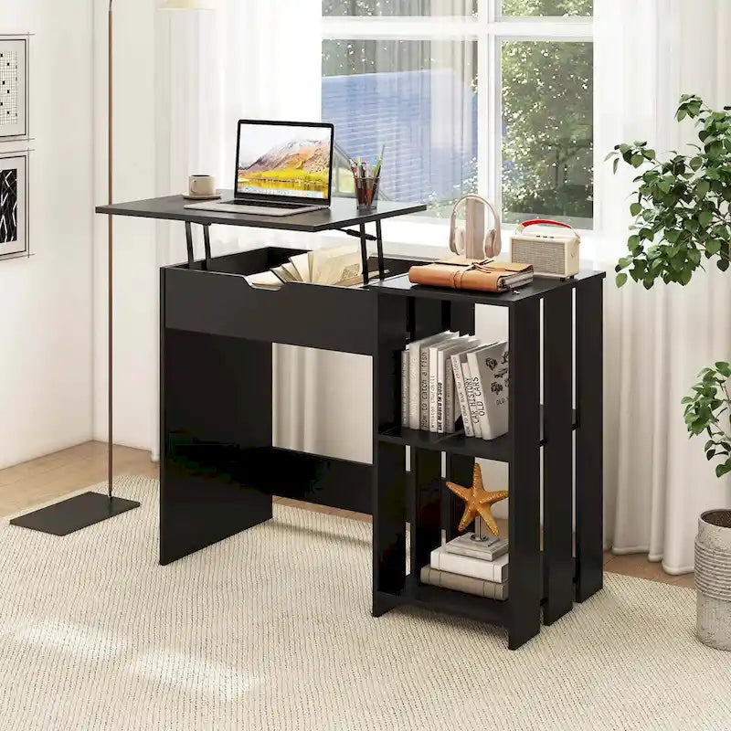 Costway Lift Top Computer Desk Standing Desk with Hidden Compartments - See Details