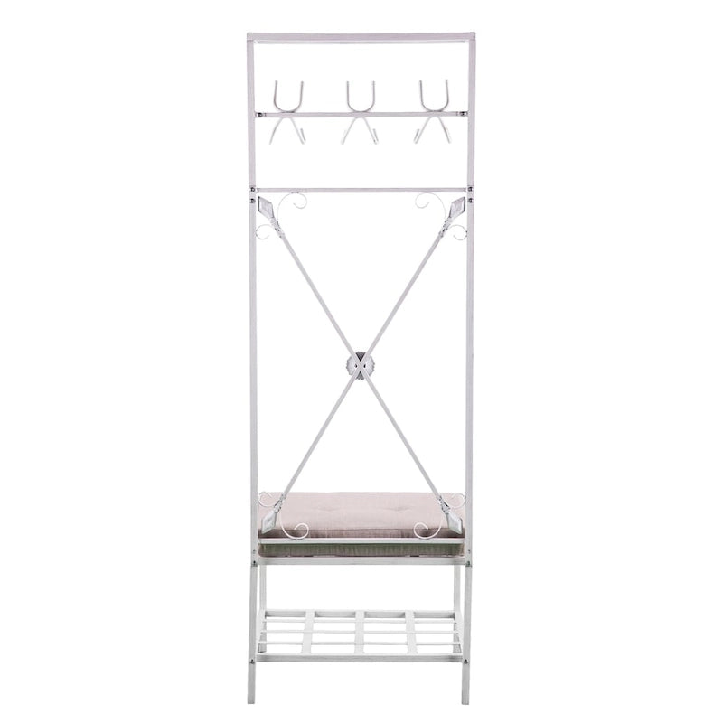 Inverhuron White Metal Hall Tree Coat Rack