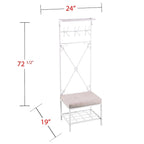 Inverhuron White Metal Hall Tree Coat Rack