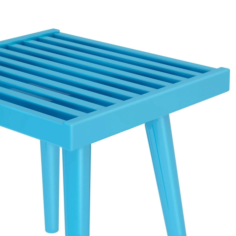 Plank and Beam Mid Century Modern Wood Square Bench