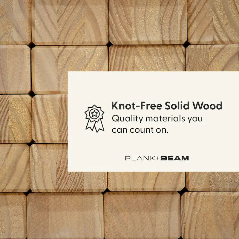 Plank and Beam Mid Century Modern Wood Square Bench