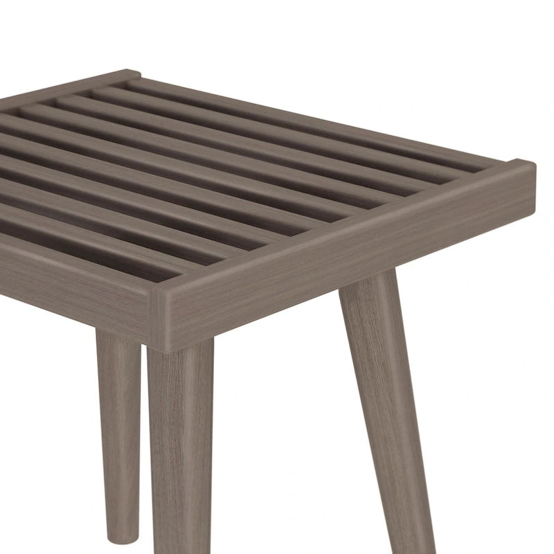 Plank and Beam Mid Century Modern Wood Square Bench