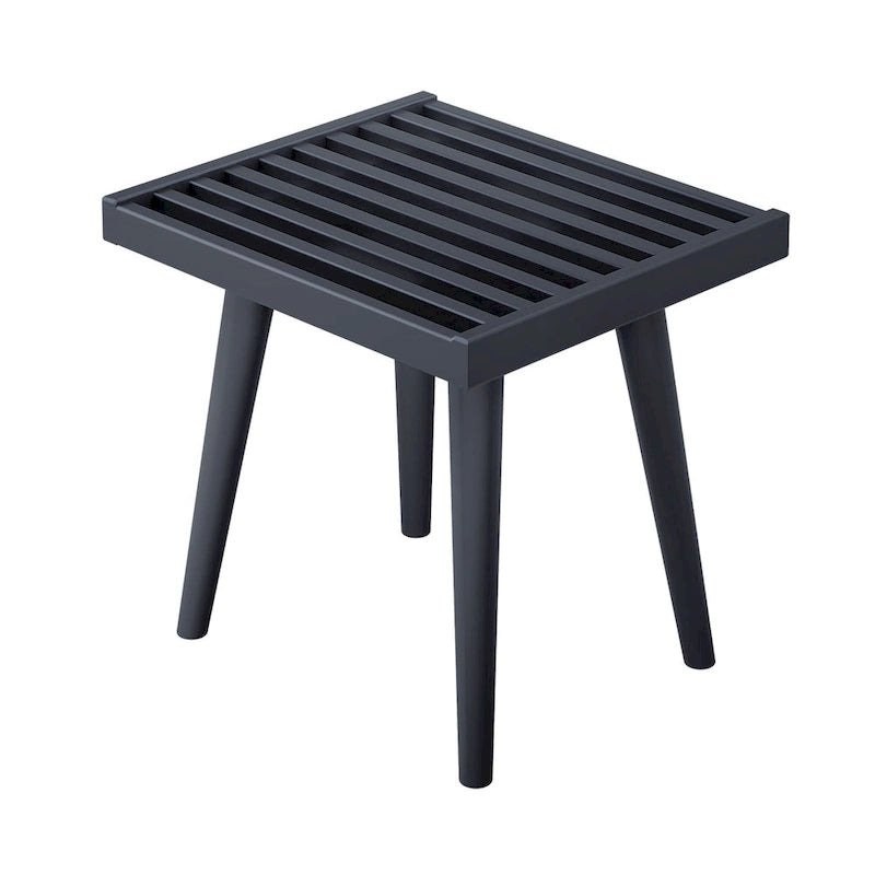 Plank and Beam Mid Century Modern Wood Square Bench