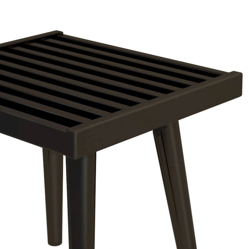 Plank and Beam Mid Century Modern Wood Square Bench