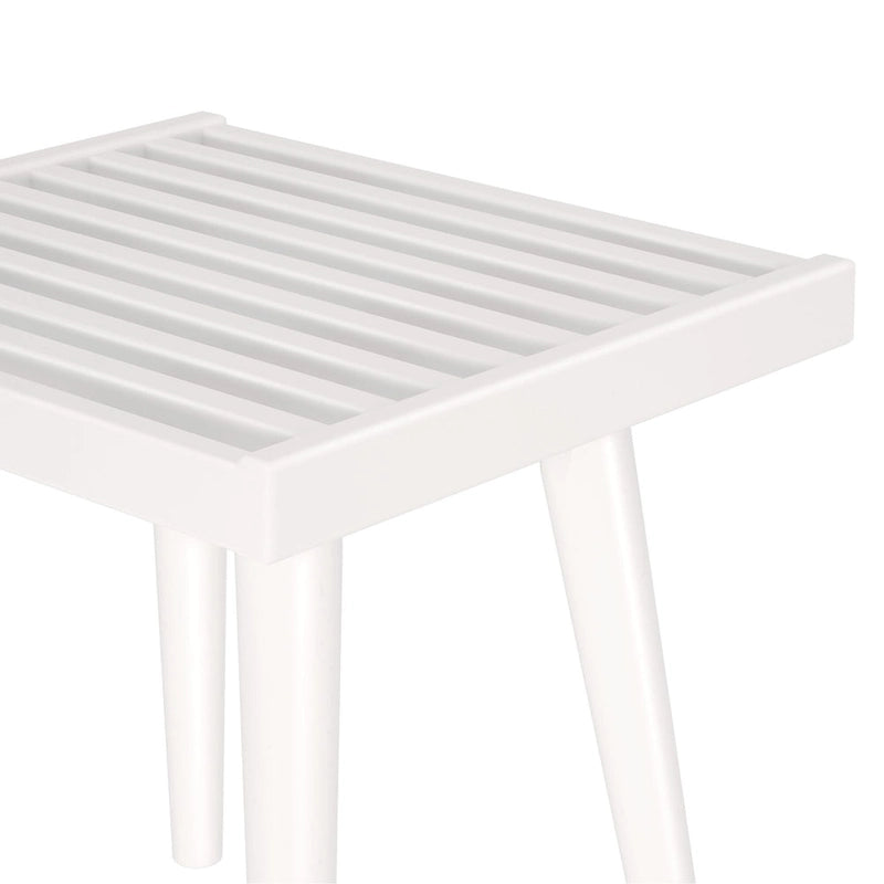 Plank and Beam Mid Century Modern Wood Square Bench