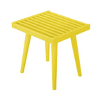 Plank and Beam Mid Century Modern Wood Square Bench