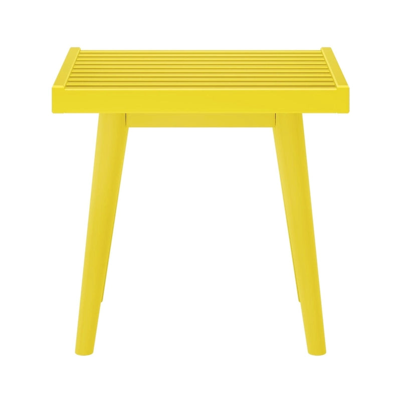 Plank and Beam Mid Century Modern Wood Square Bench