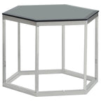 Hexagon Glass Top Accent Table
