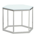 Hexagon Glass Top Accent Table