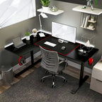 Devan Contemporary Black 65-inch Metal Computer and Gaming Desk by Furniture of America