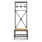 Bugleweed Black Metal Coat Rack Bench