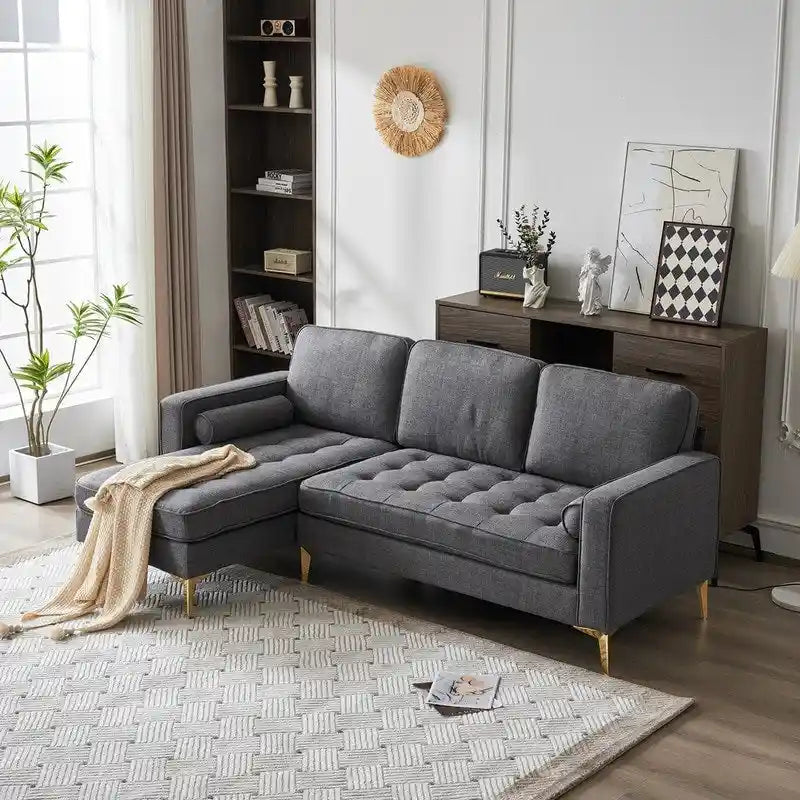 3-Seater Golden Tripod Legs Indoor Modular Sofa