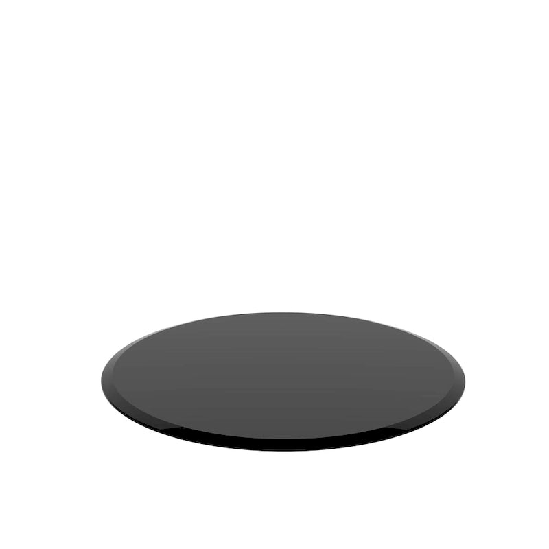 Inch Round Tempered Glass Table Top black Glass Thick Beveled Polished Edge