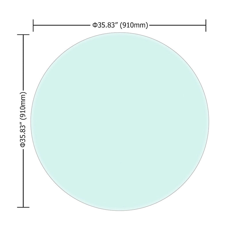 Round Tempered Glass Table Top Clear Glass Thick Beveled Polished Edge