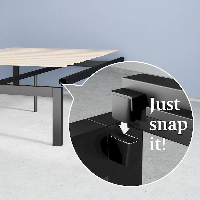 Priage by ZINUS 18-inch High Black Metal Platform Bed Frame