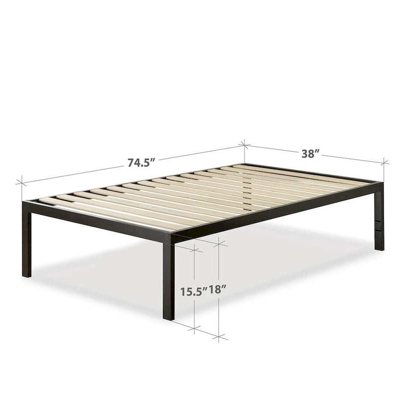 Priage by ZINUS 18-inch High Black Metal Platform Bed Frame