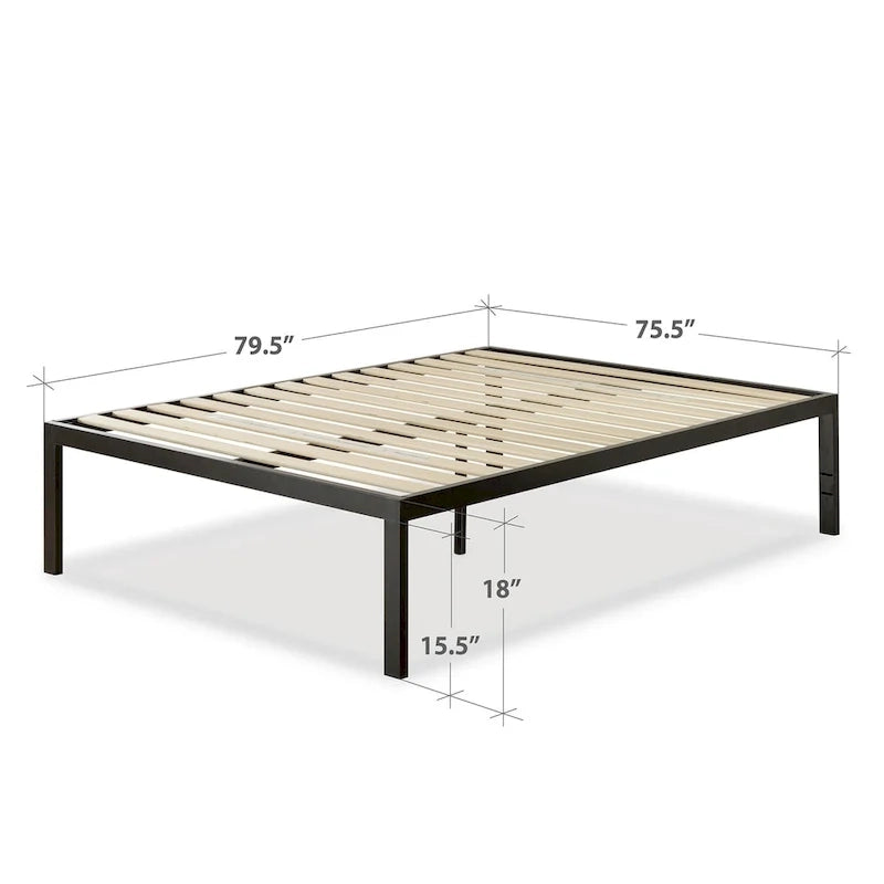 Priage by ZINUS 18-inch High Black Metal Platform Bed Frame