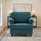 Modern Sofa Chair with Nailhead Rivet Trim - 33.07 x 37.20 x 35.43