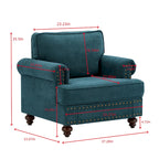 Modern Sofa Chair with Nailhead Rivet Trim - 33.07 x 37.20 x 35.43
