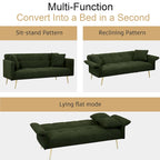 Convertible Double Sofa Bed with Folding Armrests - 31.10 x 70.00 x 31.49