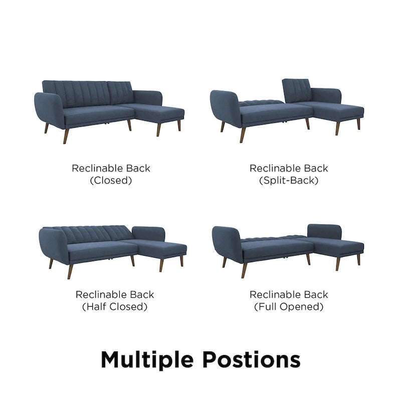 The Novogratz Brittany Sectional Futon Sofa