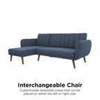 The Novogratz Brittany Sectional Futon Sofa