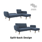 The Novogratz Brittany Sectional Futon Sofa